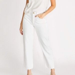 🆕 Faherty Women's White Etica Tyler Vintage White Straight Ankle Jean 🆕